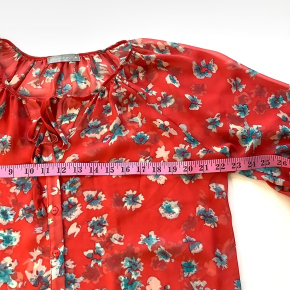 Olivia Moon Womens Sheer Top Tunic M - Picture 7 of 9